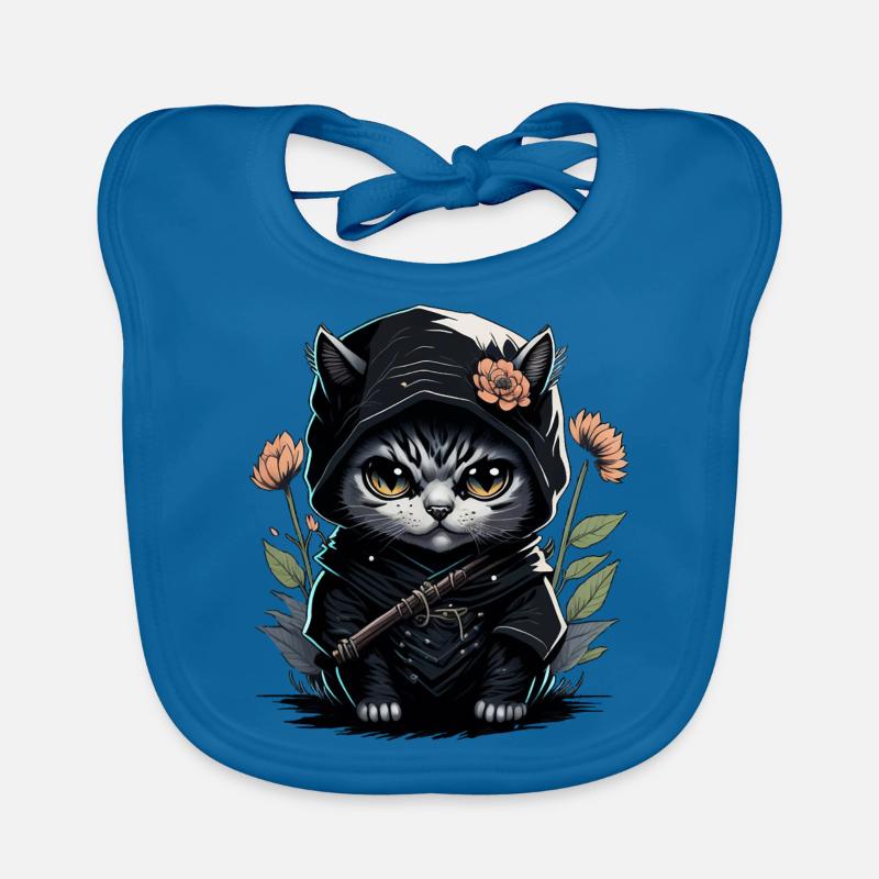 Le chat ninja : un combattant invincible Bavoir bio Bébé