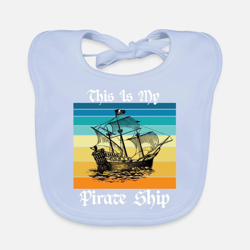 Ceci est mon bateau pirate Bavoir bio Bébé