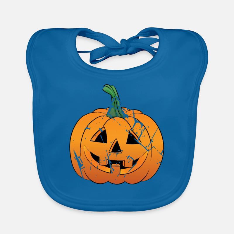 Pumpkin Jack-O-Lantern Organic Baby Bibs