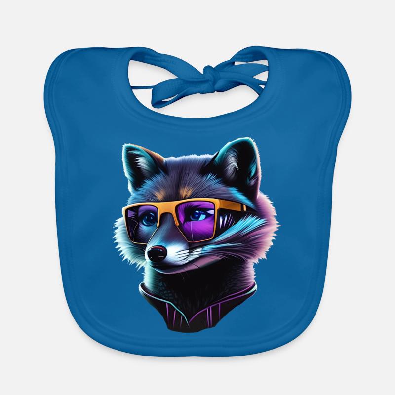 Fox - Organic Baby Bibs - peacock-blue