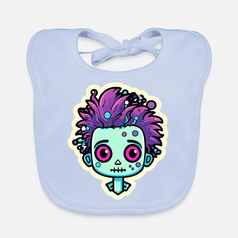 Cute Zombie Illustration Organic Baby Bibs