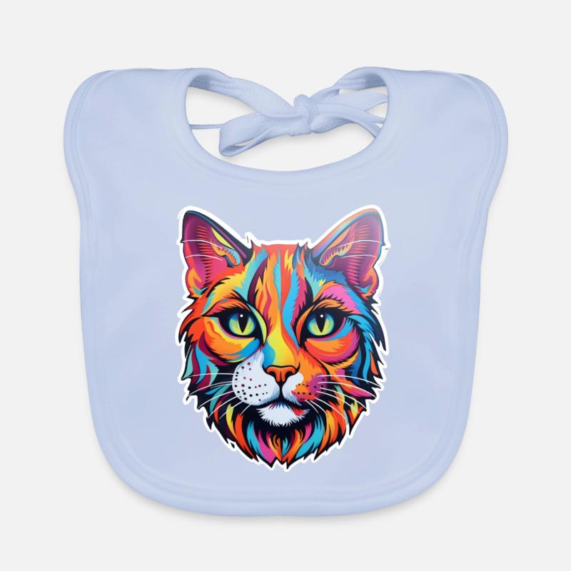 Katze psychedelisch Baby Bio-Lätzchen