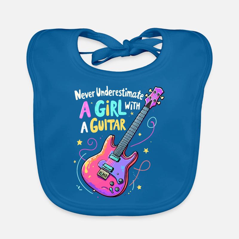 Fille avec la puissance de la guitare Bavoir bio Bébé