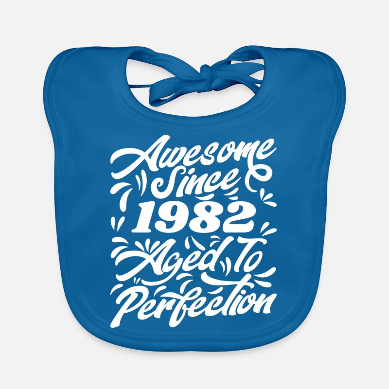 Awesome Since 1982 - Aged To Perfection, Gift 1982 Organic Baby Bibs
