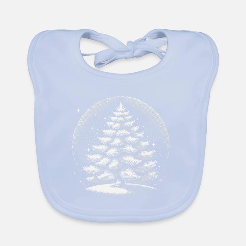 Atmospheric Christmas Tree Artwork Organic Baby Bibs