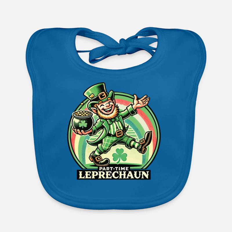 Part-time Leprechaun St. Patrick's Day Fun Organic Baby Bibs