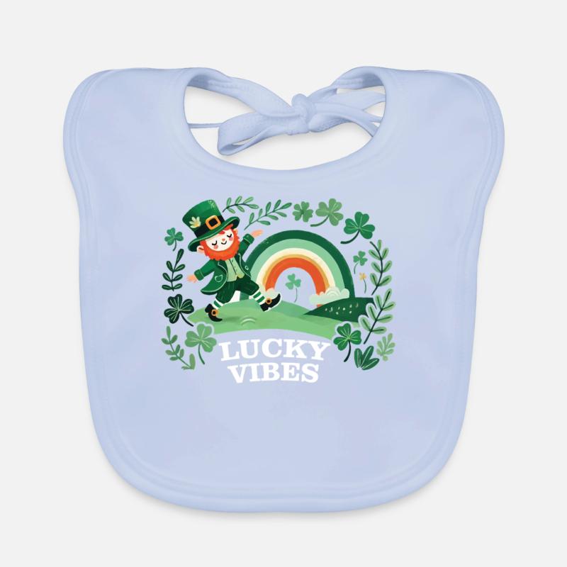 St. Patrick's Day Lucky Vibes Regenbogen Baby Bio-Lätzchen