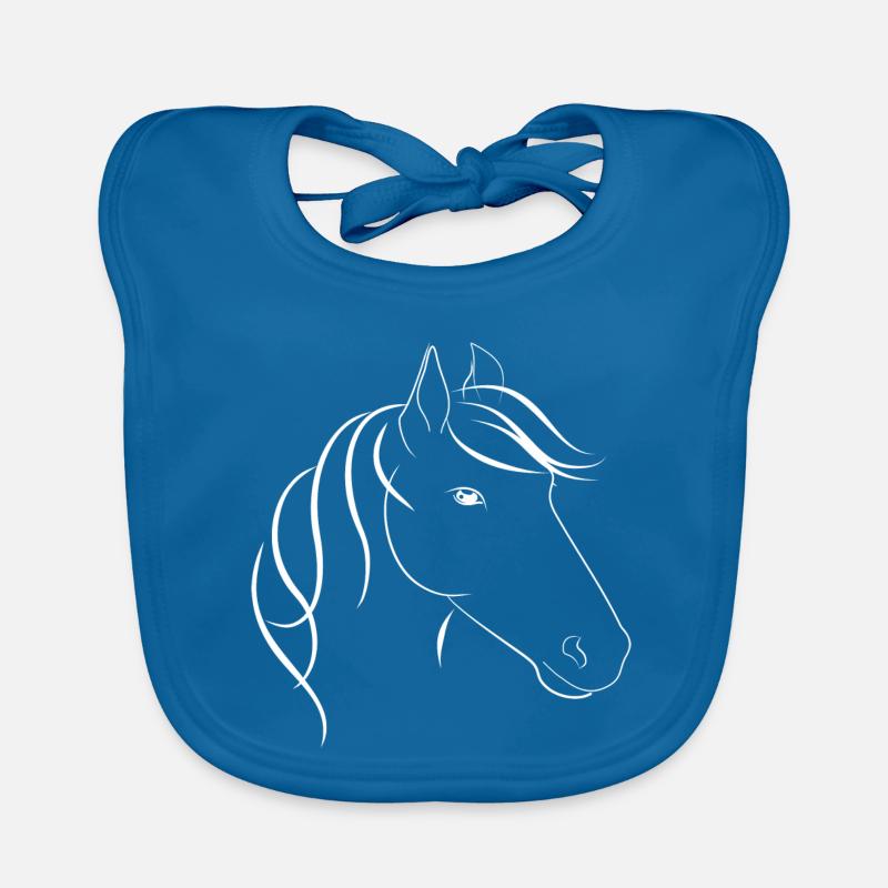 horse head with mane Organic Baby Bibs