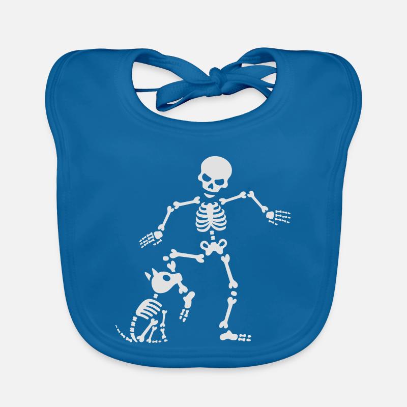 Dog like bones skeleton - Bavoir bio Bébé - bleu paon