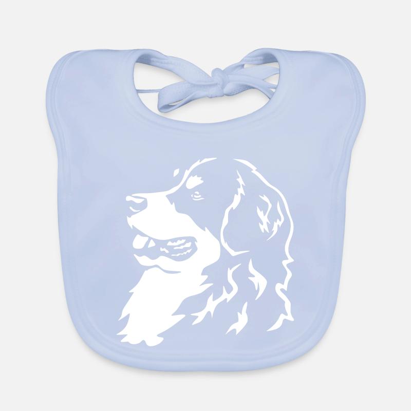 Bernese Mountain Dog head "Black Edition" Organic Baby Bibs