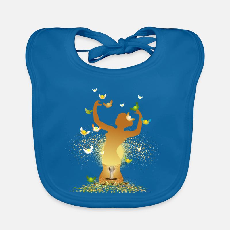 surreal guitar motif with dancer Organic Baby Bibs