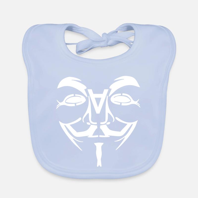 Anonymous Design Gesicht mit A Baby Bio-Lätzchen