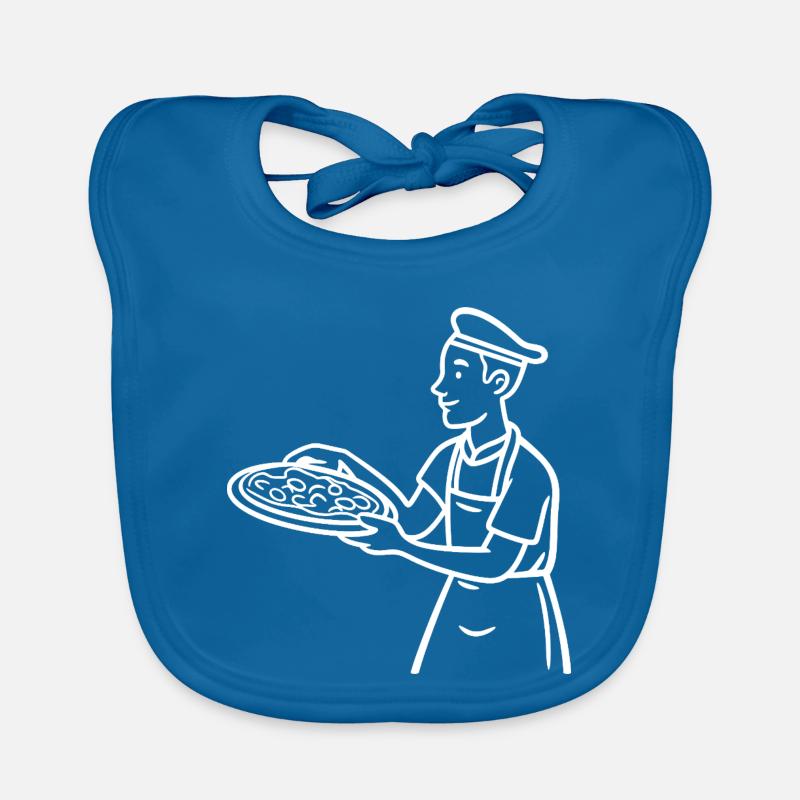 Pizza Baker Drawing Organic Baby Bibs