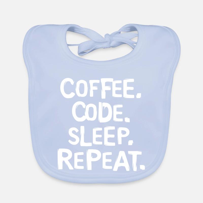 Coffee Code Sleep - Répéter le travail du programmeur Bavoir bio Bébé