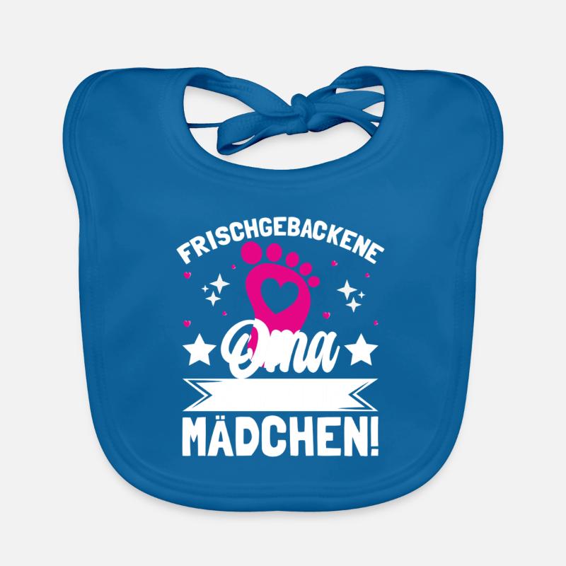Frischgebackene Oma Es ist ein Mädchen! - Baby Bio-Lätzchen - Pfauenblau