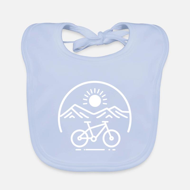 Mountain Panorama Bicycle Logo Organic Baby Bibs