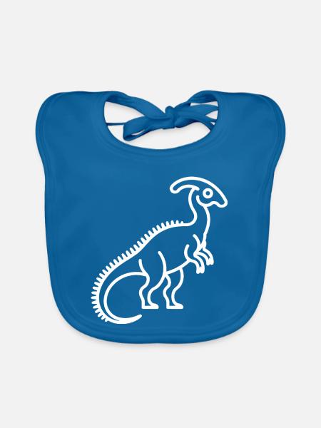 Jurassic Linien-Dino Kontur - Baby Bio-Lätzchen - Pfauenblau
