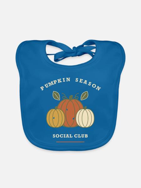 Pumpkin Season Social Club - Baby Bio-Lätzchen - Pfauenblau - Vorne