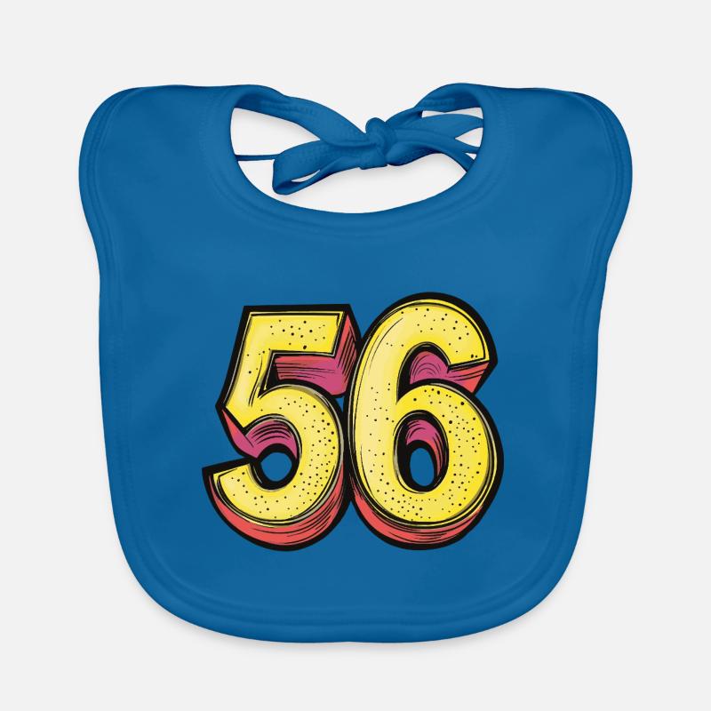 56 Number Comic Organic Baby Bibs