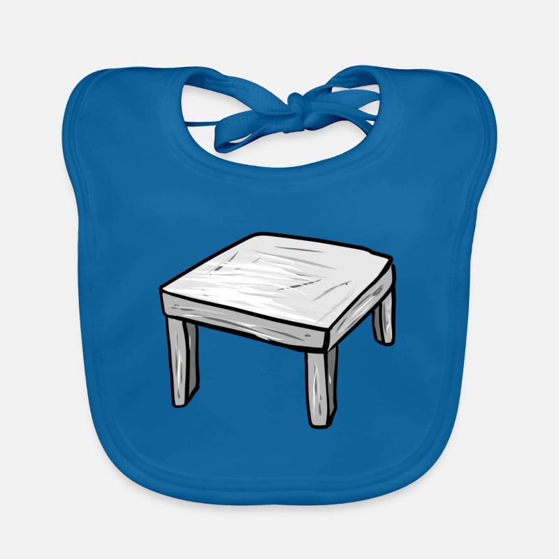 Icône de dessin animé de table de table en bois Bavoir bio Bébé