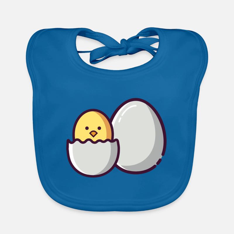 cute easter chick hatched in the past Organic Baby Bibs