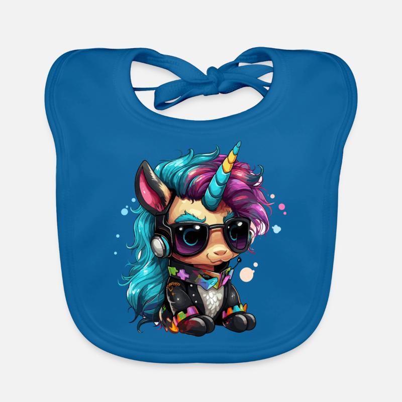 Punker Einhorn Design Baby Bio-Lätzchen