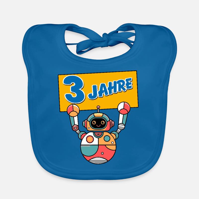 Ich bin drei 3 Jahre dritter Geburtstag Roboter Baby Bio-Lätzchen