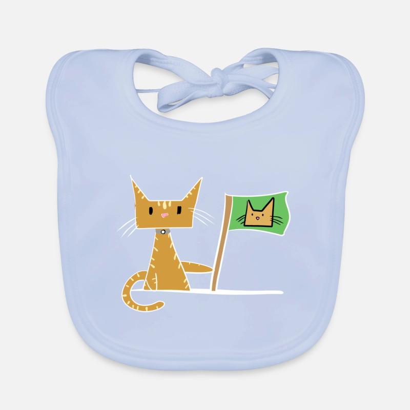 Chat Drapeau Mondial Animal Chat Bavoir bio Bébé