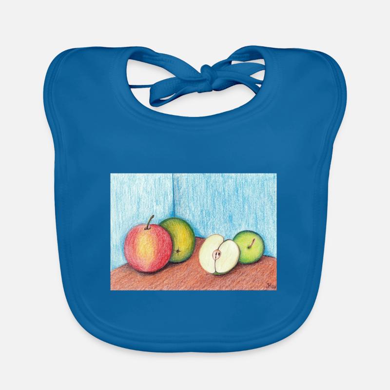 Still Life Apples - Pastel Chalk Organic Baby Bibs