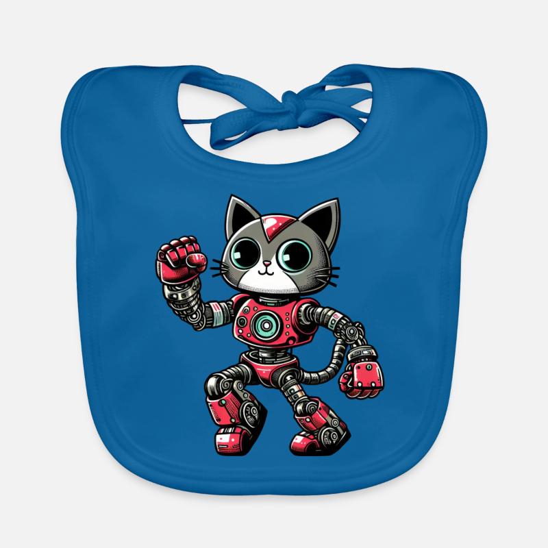Chat, Robot, Cyborg, Danse, Danseur, Disco Bavoir bio Bébé
