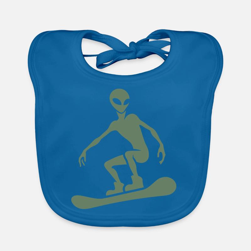 Design minimaliste : Alien Snowboarder Silhoue Bavoir bio Bébé