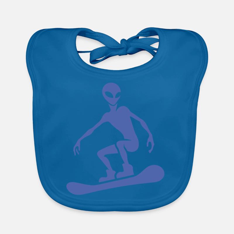 Minimalistisches Design: Alien Snowboarder Baby Bio-Lätzchen