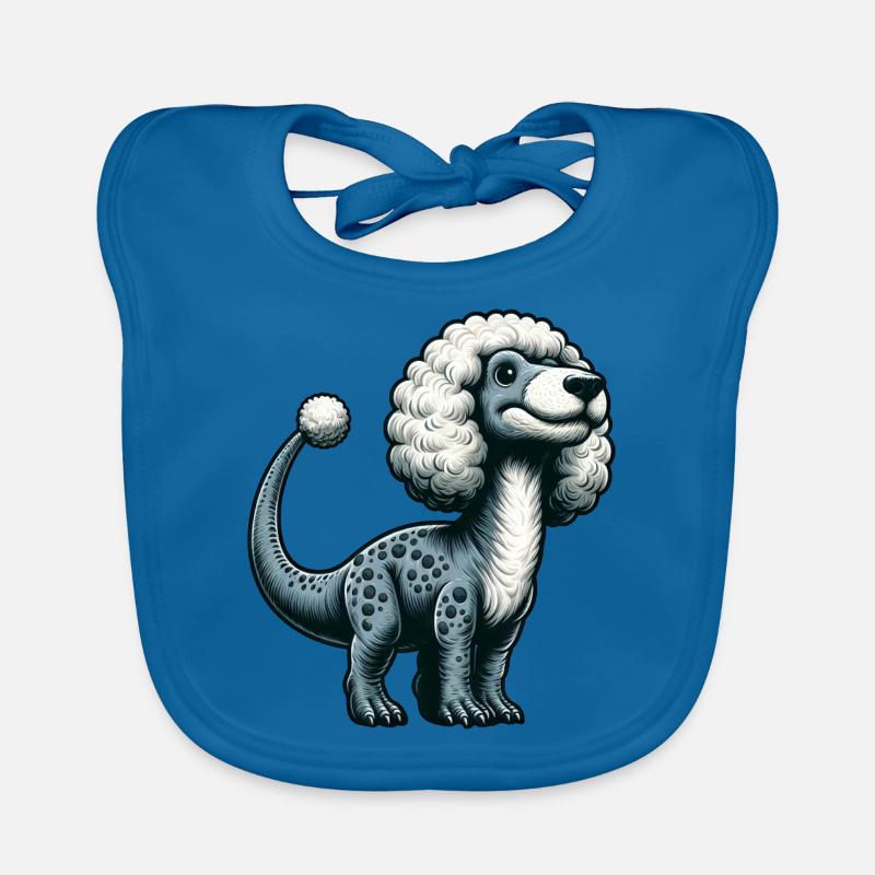 Bizarre Dino-Trex-Poodle-Fusion Mythical Creatures Organic Baby Bibs