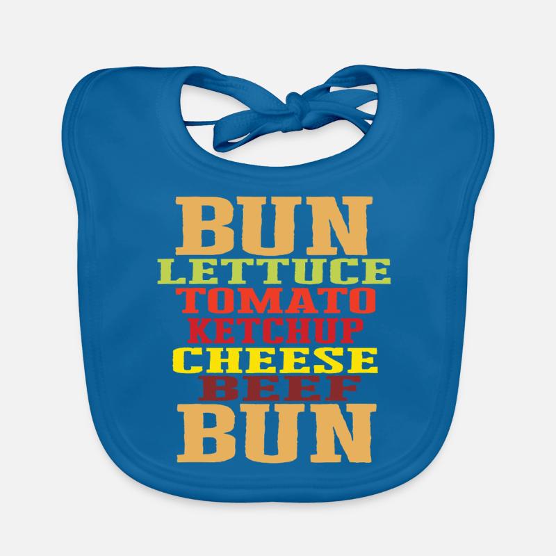 Burger Ingredients Typography Cheeseburger Construction Organic Baby Bibs
