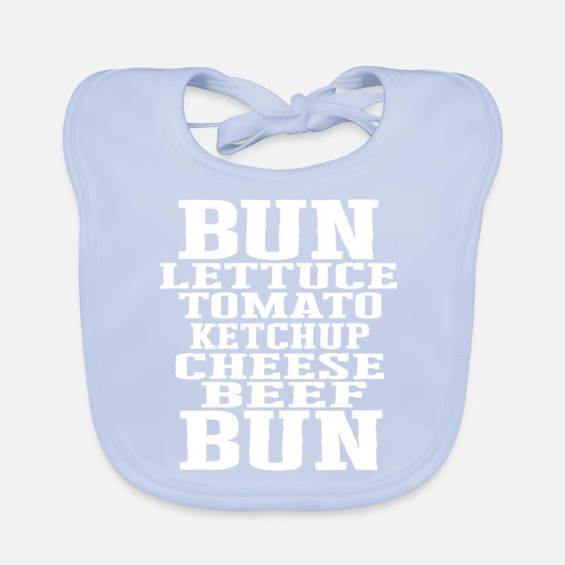 Burger Ingredients Typography Cheeseburger Construction Organic Baby Bibs