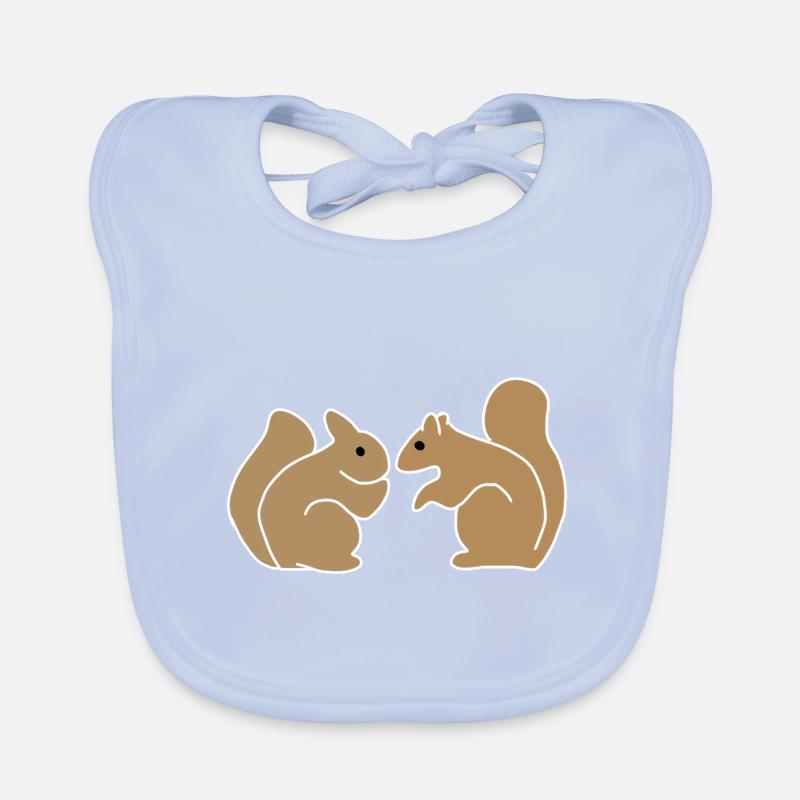 Two Squirrel Animals Symbol Animal Organic Baby Bibs