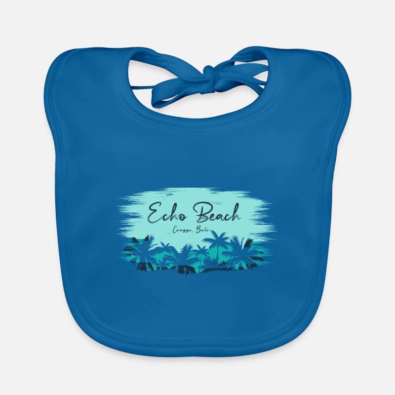 Echo Beach Bali - Organic Baby Bibs - peacock-blue