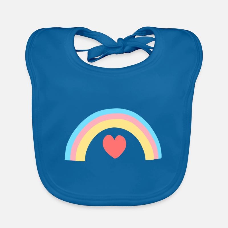 Heart Rainbow Shape Symbol Shapes Organic Baby Bibs