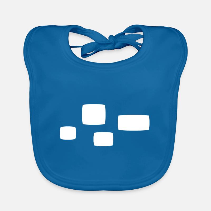 Four Squares Square Shape Symbol Pattern Organic Baby Bibs