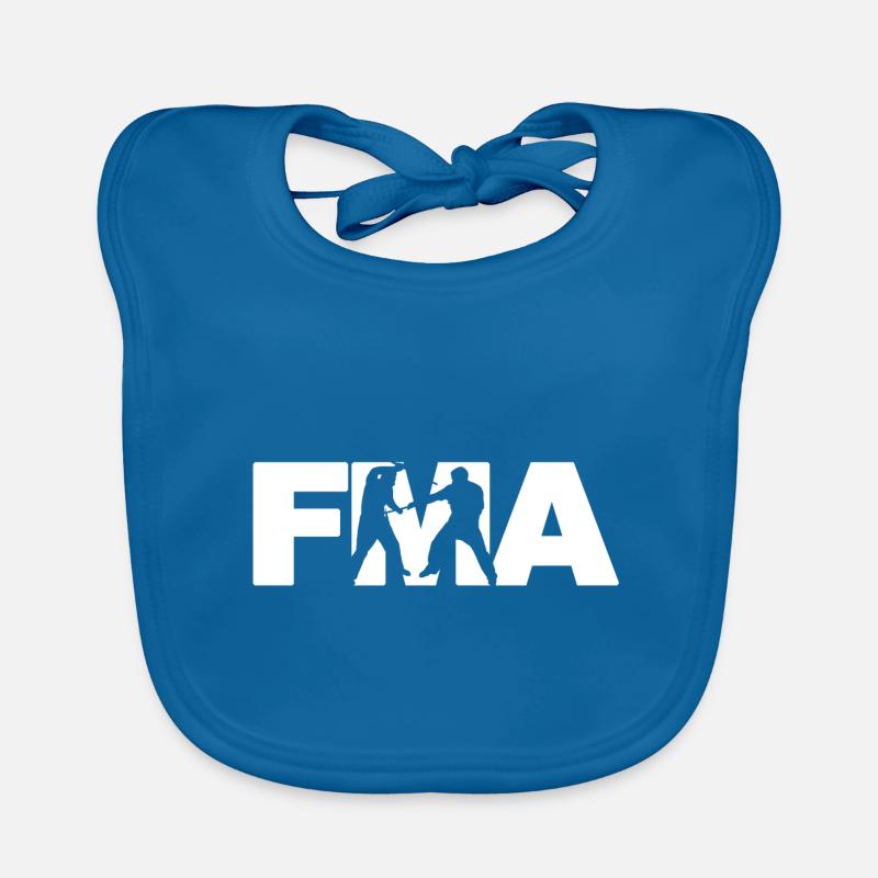 FMA Fighter - Bavoir bio Bébé - bleu paon