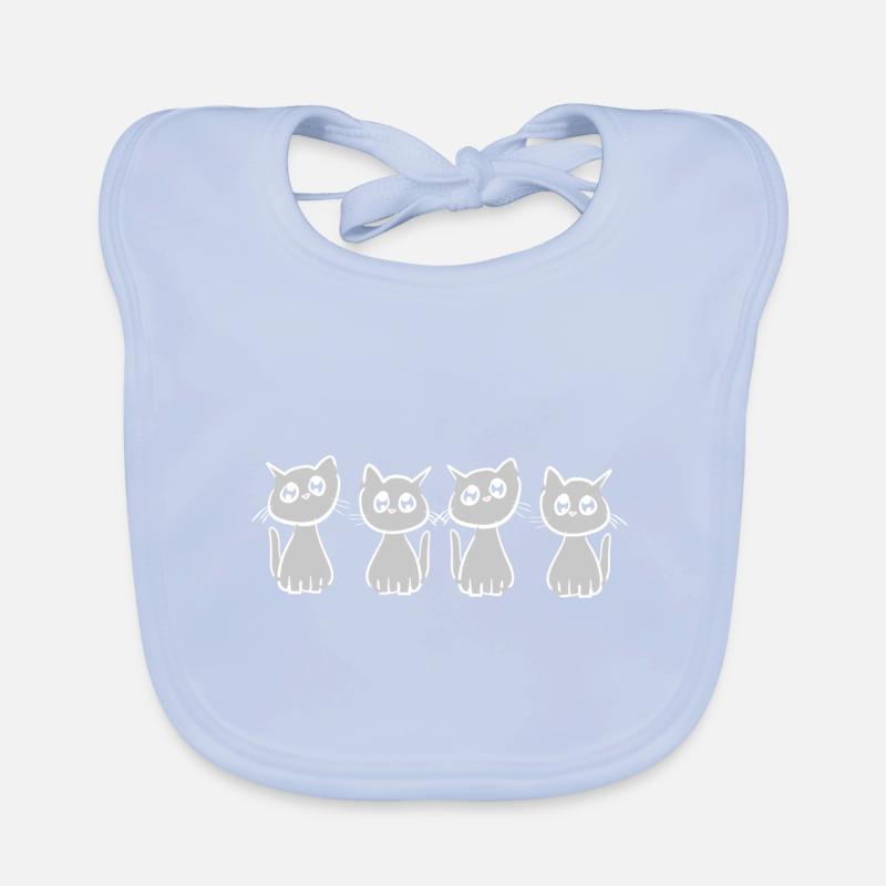 Chats Amis Animaux mignon quatre petits Bavoir bio Bébé