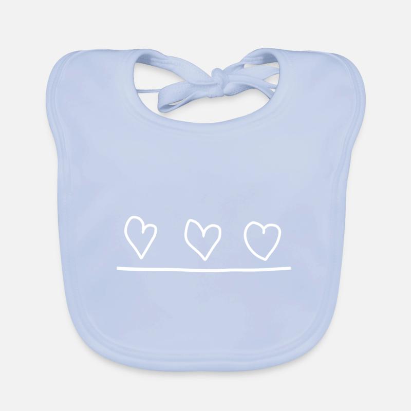 Three Hearts Heart Line Organic Baby Bibs