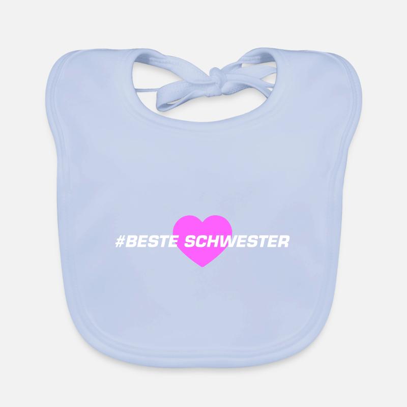 Beste Schwester Herz Liebe Baby Bio-Lätzchen