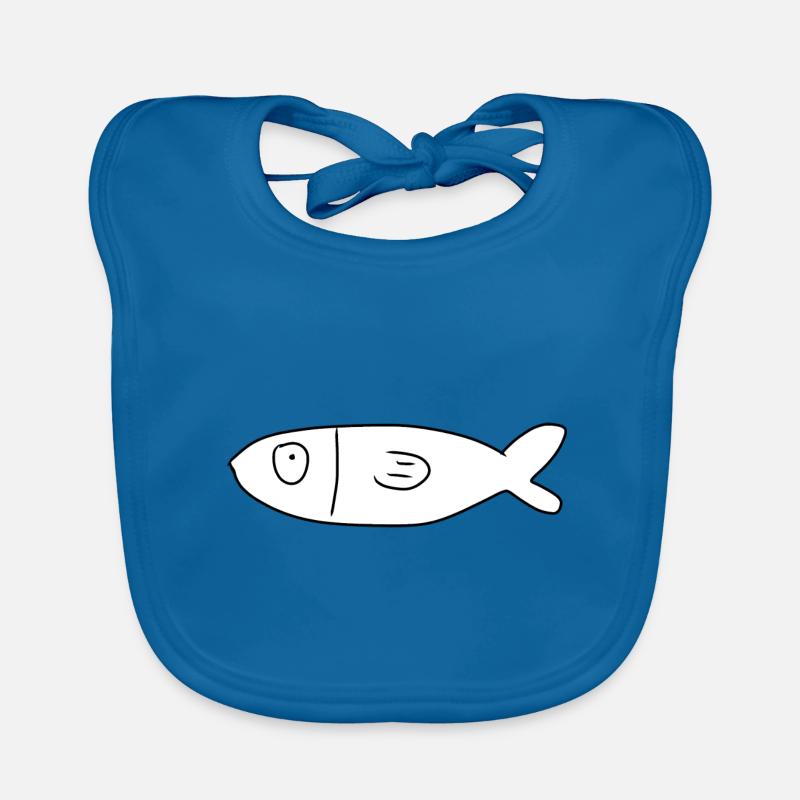 Fish Symbol Animal Blue Organic Baby Bibs