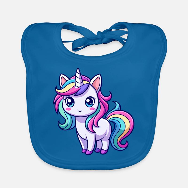 Süßes Regenbogen-Einhorn Baby Bio-Lätzchen
