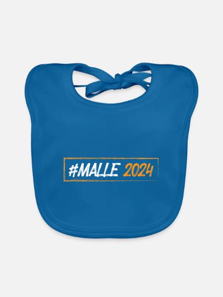 Malle 2024 - Bavoir bio Bébé - bleu paon - Devant