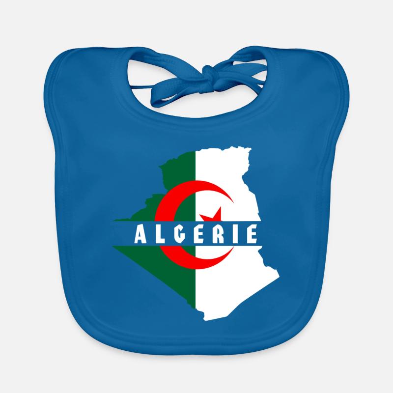 Algérie - Bavoir bio Bébé - bleu paon