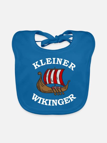 Kleiner Wikinger Kinder - Baby Bio-Lätzchen - Pfauenblau - Vorne
