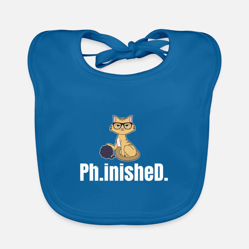 Ph.D. terminé Cadeau - Bavoir bio Bébé - bleu paon