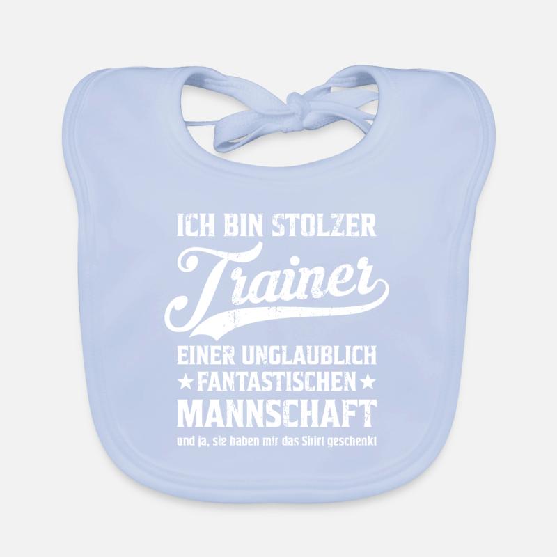 Ich bin stolzer Trainer Coach Geschenk Baby Bio-Lätzchen
